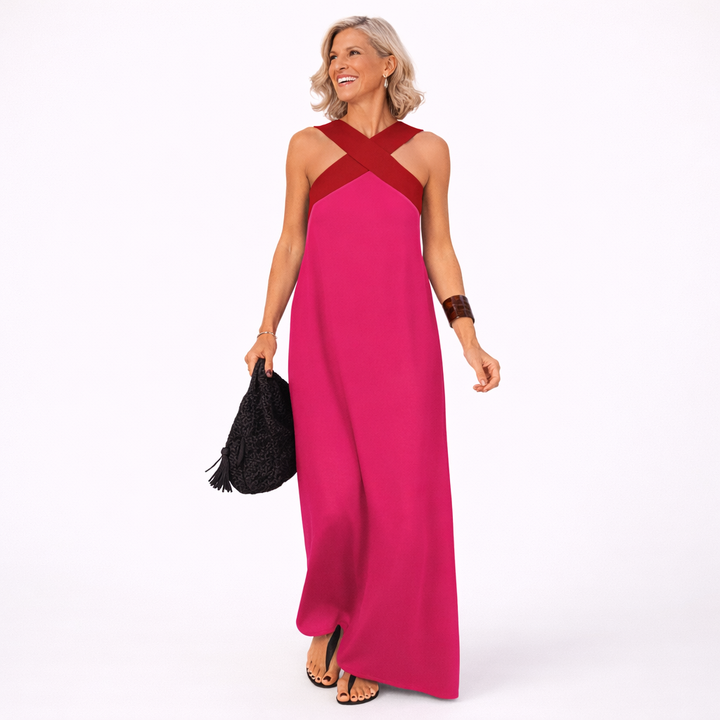 DELPHINE | DRESS WITH CROSSED CUT