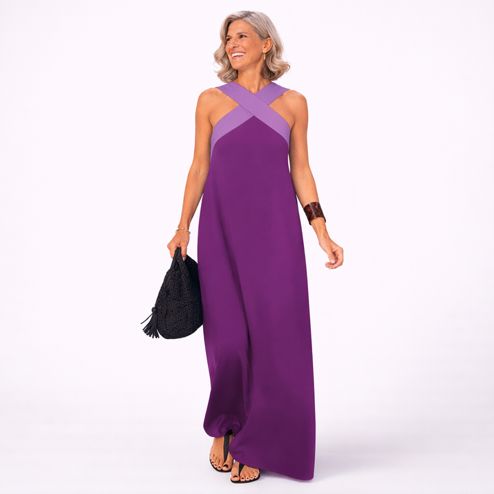 DELPHINE | DRESS WITH CROSSED CUT